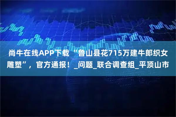 尚牛在线APP下载 “鲁山县花715万建牛郎织女雕塑”，官方通报！_问题_联合调查组_平顶山市