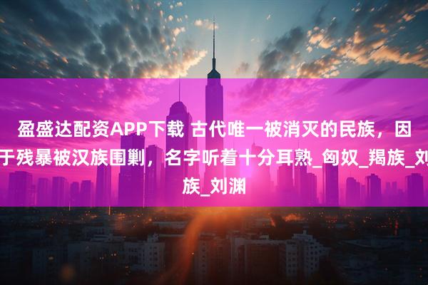 盈盛达配资APP下载 古代唯一被消灭的民族，因过于残暴被汉族围剿，名字听着十分耳熟_匈奴_羯族_刘渊